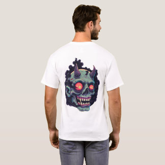 Camiseta Retro Comic Style Monster Skull