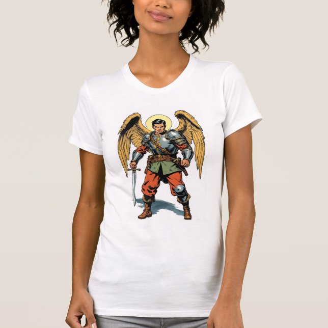Camiseta Retro Comic Style St Michael Women's Tee Shirt (Frente)
