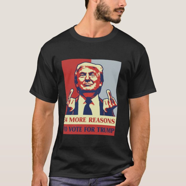 Camiseta Retro Condenou Felon 34 Outras Razões Para Votar A (Frente)