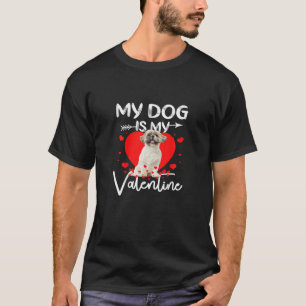 Camiseta Retro Coração Valentine Day Heart Shih Tzu Dog L