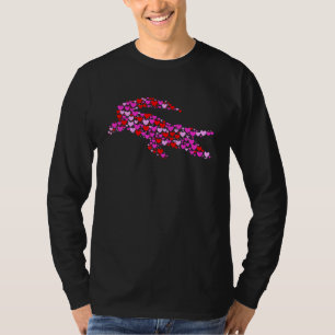 Camiseta Retrô Corações Alligadores Animais Aniversário Nat