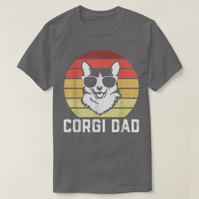 Camiseta Retro Corgi Dad  Funny Pembroke Welsh Corgi Dog Da (Frente do Design)