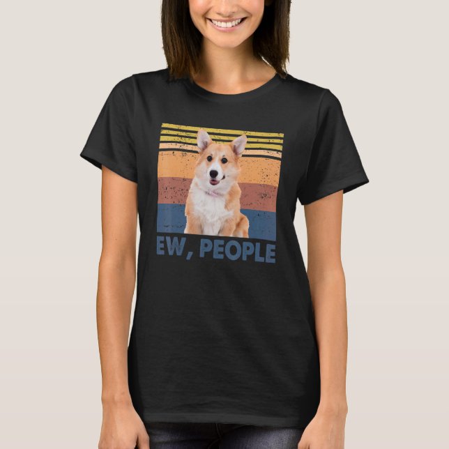 Camiseta Retro Corgi Ew, Pessoas Corgi ama Cachorro (Frente)