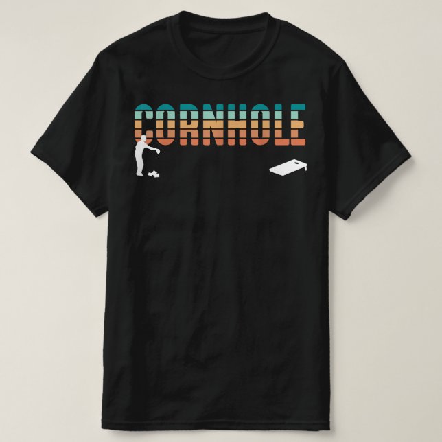 Camiseta Retro Cornhole Funny Party (Frente do Design)