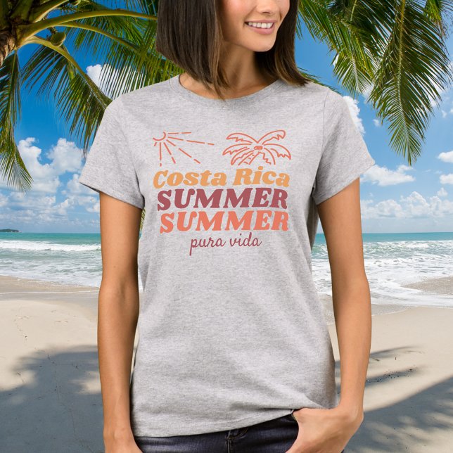 Camiseta Retro Costa Rica Souvenir (Retro Costa Rica Summer Souvenir T-Shirt)