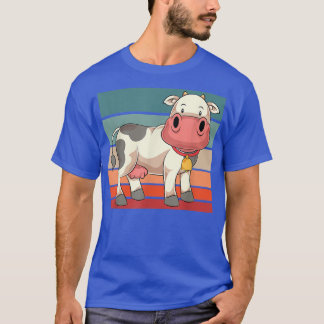 Camiseta Retro Cow Lover Farmer Farm Animal Cute Cow