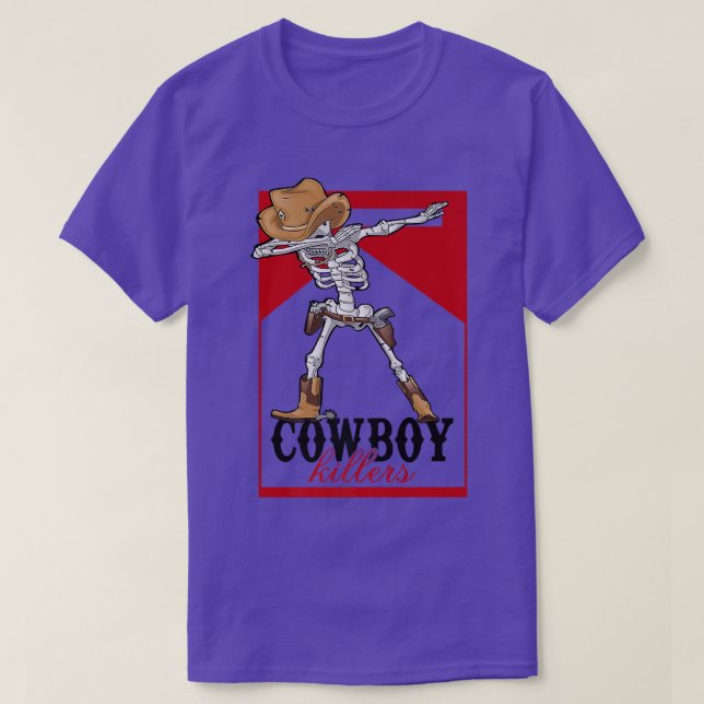 Camiseta Retro Cowboy Skeleton Killer Skeleton Western Cout (Frente do Design)