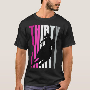 Camiseta Retro Cowgirl Birthday 30 Rodeo Horse Queen Barr