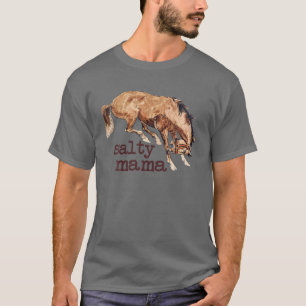 Camiseta Retro Cowgirl Salty Mama Horse Amava o Cais Ociden