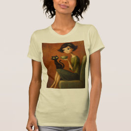 Camiseta Retro Cozy Morning Black Cat Aesthetic Tee