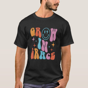 Camiseta Retro Cresce Em Graça Cruzada Religiosa Jesus Fé