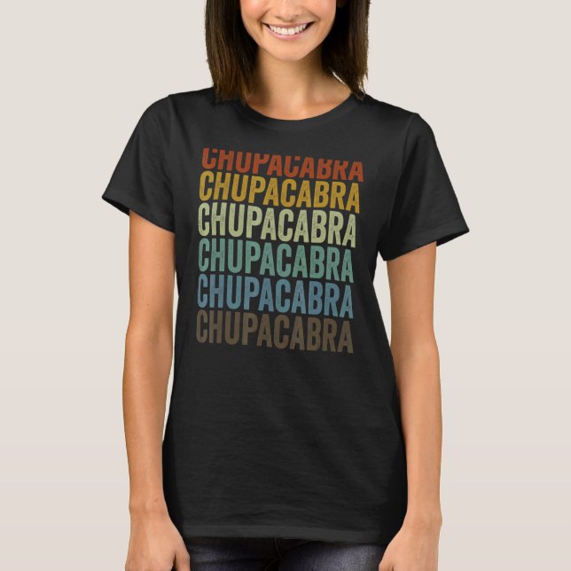 Camiseta Retro Criptozoológico de Chupacabra Cryptid (Frente)