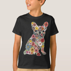 Camiseta Retro Cujo Cão-De-Boca-Floral Francês Cão-De-Boca-