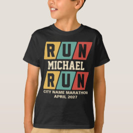 Camiseta Retro Custom Name Marathon Support Kids