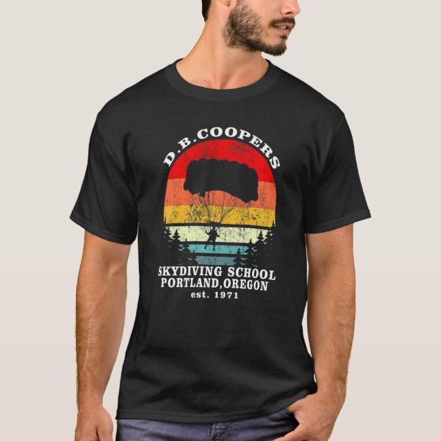 Camiseta Retro D B Cooper Skydiving School Cryptid Urban Le (Frente)