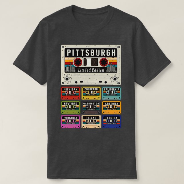 Camiseta Retro da cidade de Pitsburg (Frente do Design)