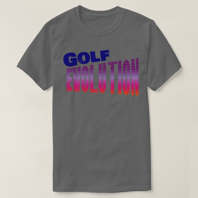 Camiseta retro da evolução do golfe (Frente do Design)