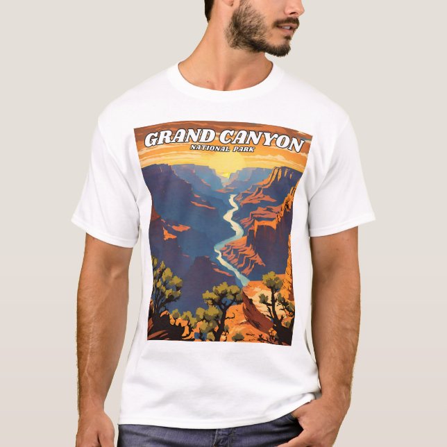 Camiseta Retro da ilustração do Parque Nacional do Grand Ca (Frente)