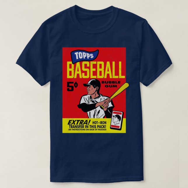 Camiseta Retro da pastilha elástica de baseball (Frente do Design)