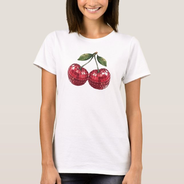 Camiseta retro da torre da fruta de cereja (Frente)