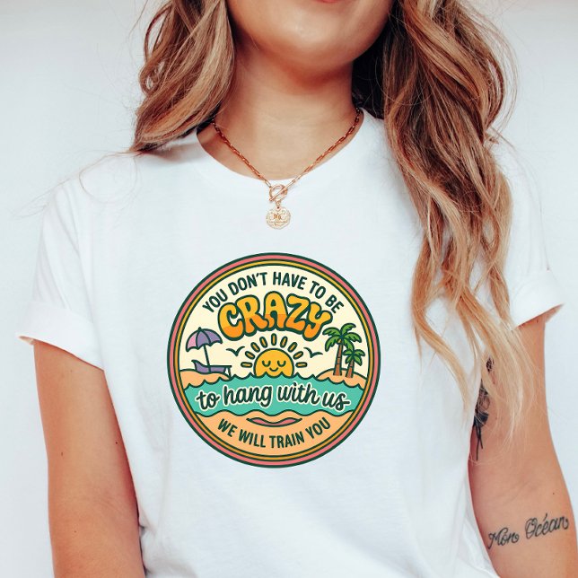 Camiseta Retro da Tripulação de Praia Louca (Criador carregado)