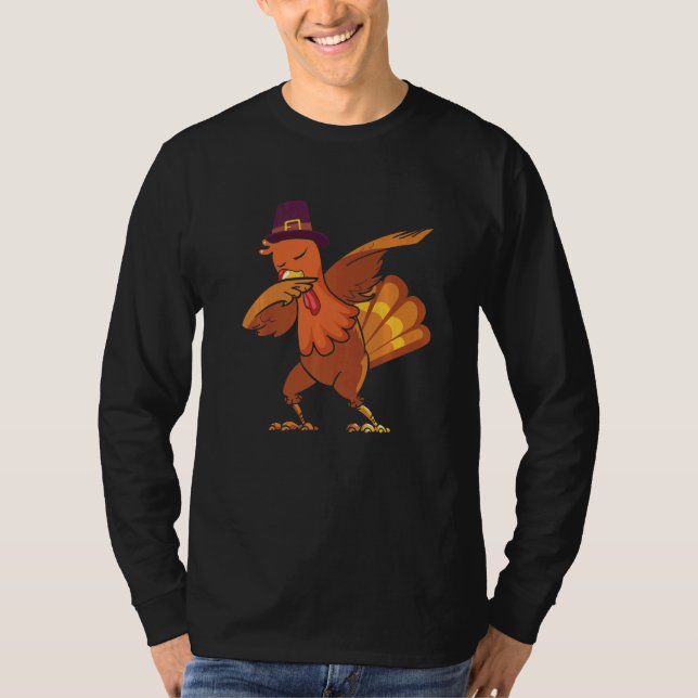 Camiseta Retro Dabbing Turkey Family Matching Thanksgiving  (Frente)