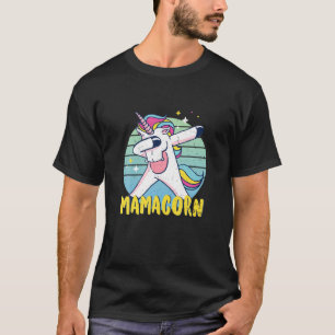 Camiseta Retro Dabbing Unicorn Mãe Rainbow Mamacorn Legal 