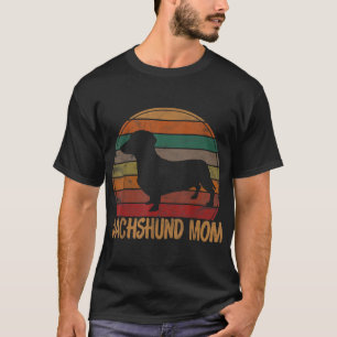Camiseta Retro Dachshund Mãe Doxie Doxie Dog Proprietária M