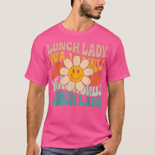 Camiseta Retro Daisy Groovy Lunch Lady Cafeteria Primeiro 1
