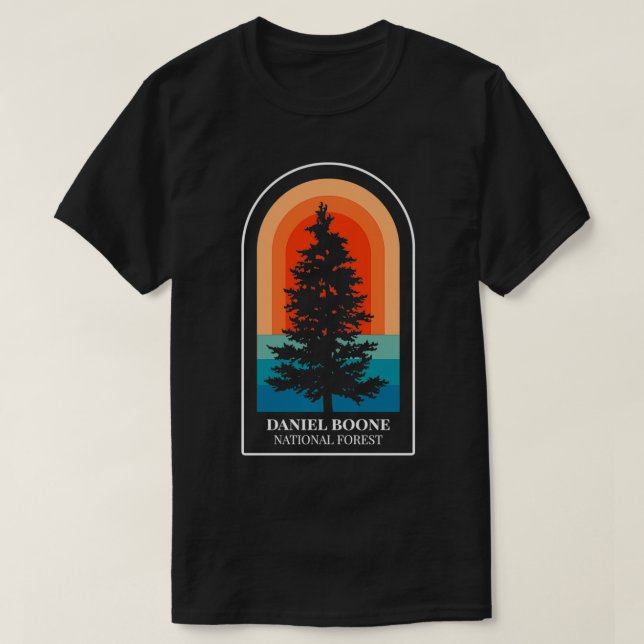 Camiseta Retro Daniel Boone National Forest Kentucky Hiking (Frente do Design)