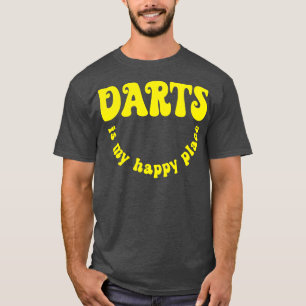 Camiseta Retro Darts É Meu Lugar Feliz Jogador De Dardos