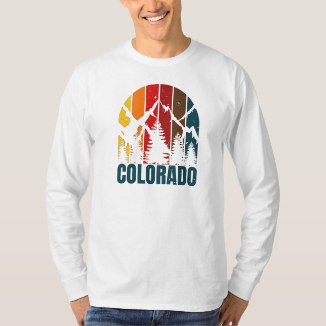 Camiseta Retro das Montanhas do Colorado (Frente)