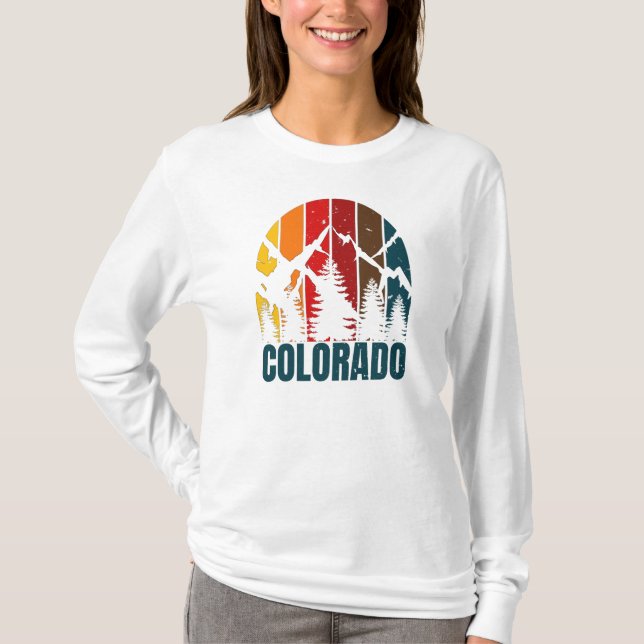 Camiseta Retro das Montanhas do Colorado (Frente)