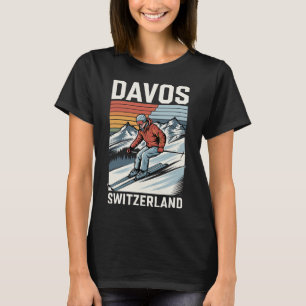 Camiseta Retro Davos Suiça Ski Resort