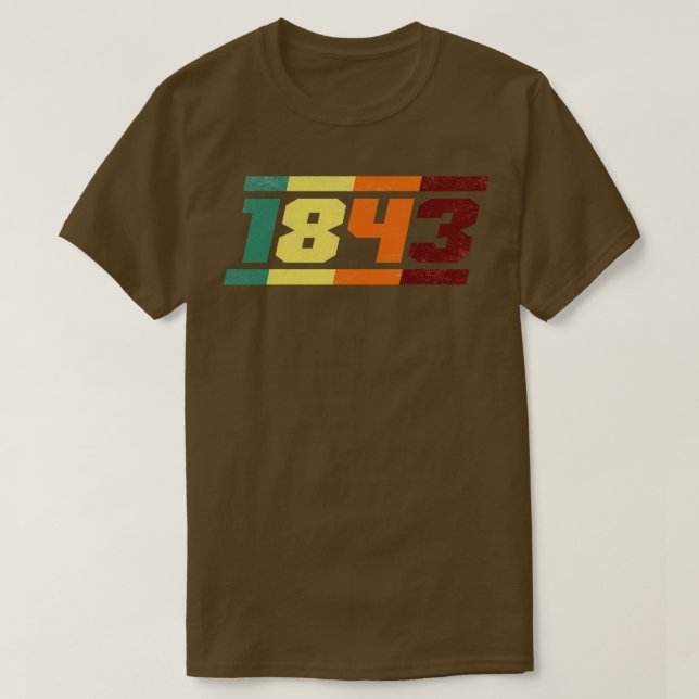 Camiseta Retro de 1843 Vintage (Frente do Design)