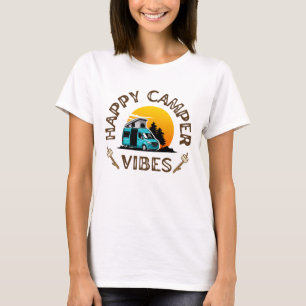 Camiseta Retro de Acampamento Feliz