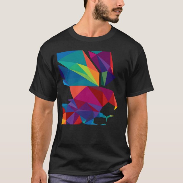 Camiseta Retrô de aves coloridas (Frente)