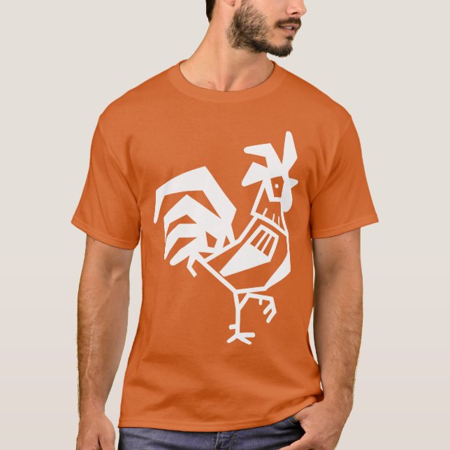 Camiseta Retrô de aves Galinhas Galinhas (Frente)