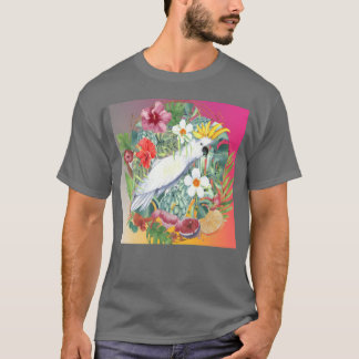 Camiseta Retro de aves tropicais