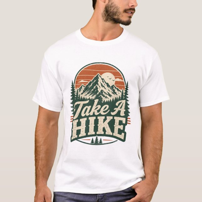 Camiseta Retrô de Caminhada 'Dê um Tempo' (Frente)