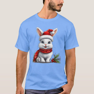 Camiseta Retrô de coelho Natal