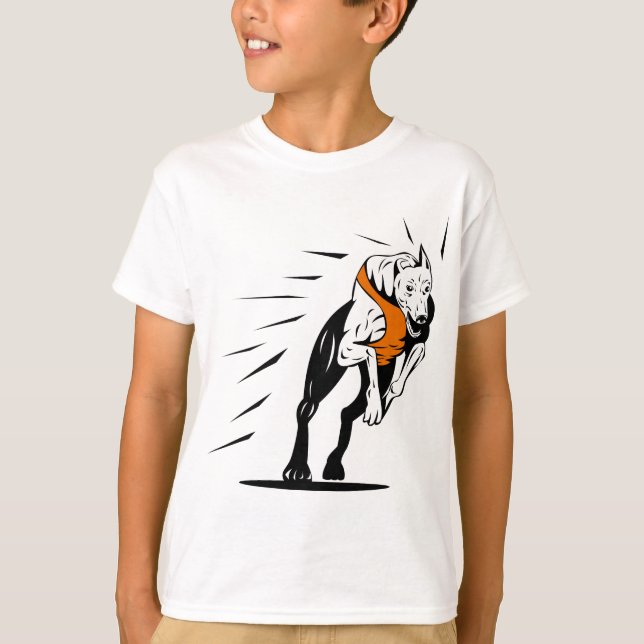 Camiseta retro de corridas de cães de galgos (Frente)