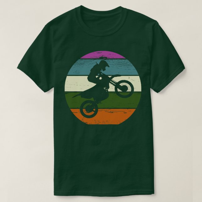 Camiseta Retro de Esporte Motocross Dirt Bike (Frente do Design)
