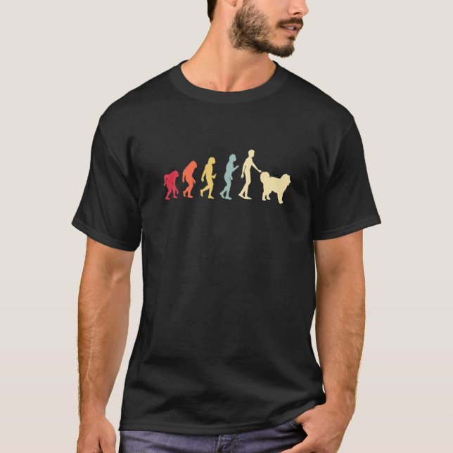 Camiseta Retro de Evolução do Pastor Caucasiano (Frente)
