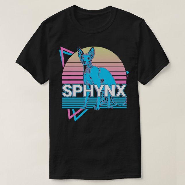 Camiseta Retrô de Gato Sphynx (Frente do Design)