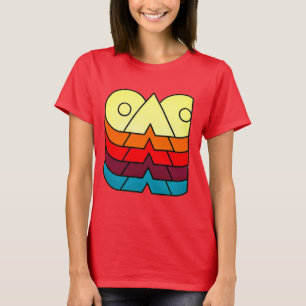 Camiseta Retro de Geometria Empilhada – Camadas de