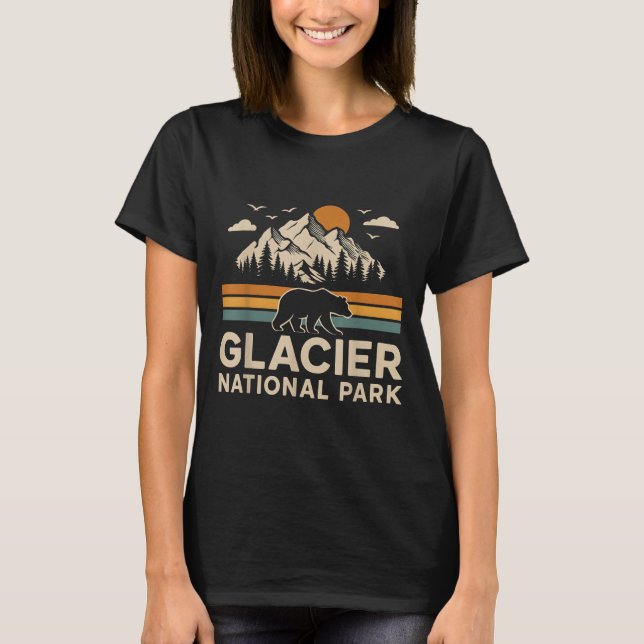 Camiseta Retro de Hiperligação ao Exterior do Glaciar Natio (Frente)