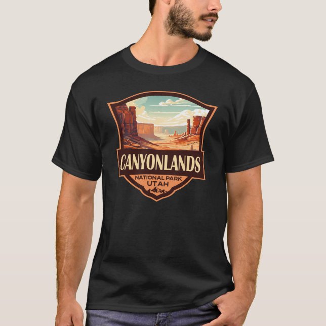 Camiseta Retro de Ilustração do Parque Nacional Canyonlands (Frente)