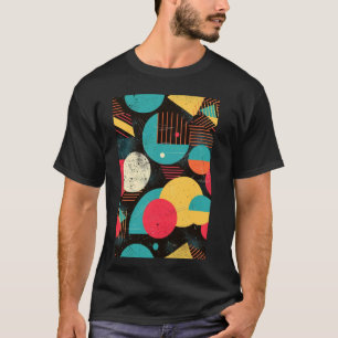 Camiseta Retrô de padrão de Abstrato de onda sintética 80s