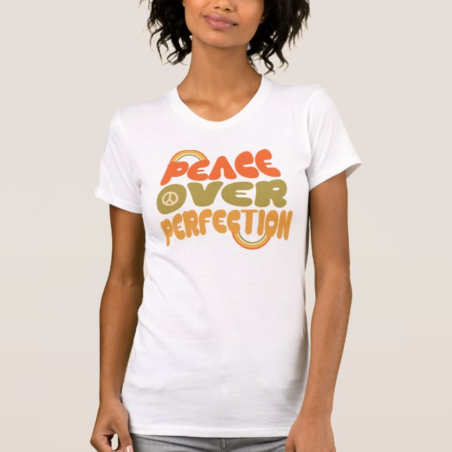 Camiseta Retrô de Paz sobre Perfeição (Frente)